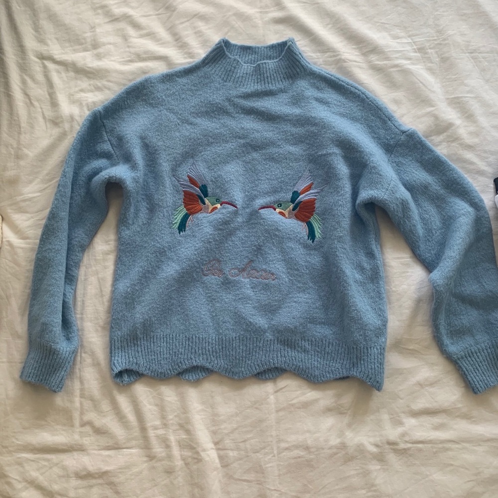 Blue Cropped Sweater